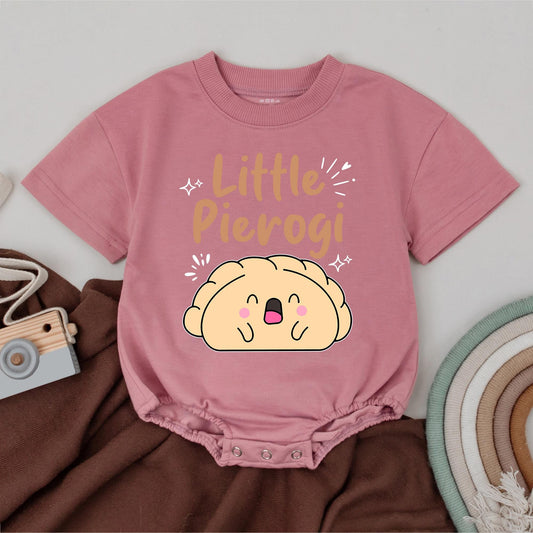 Little Pierogi Baby Romper Cute Food Outfit Mommy’s Lil Pierogi Newborn Birth Announcement Gift Bodysuit