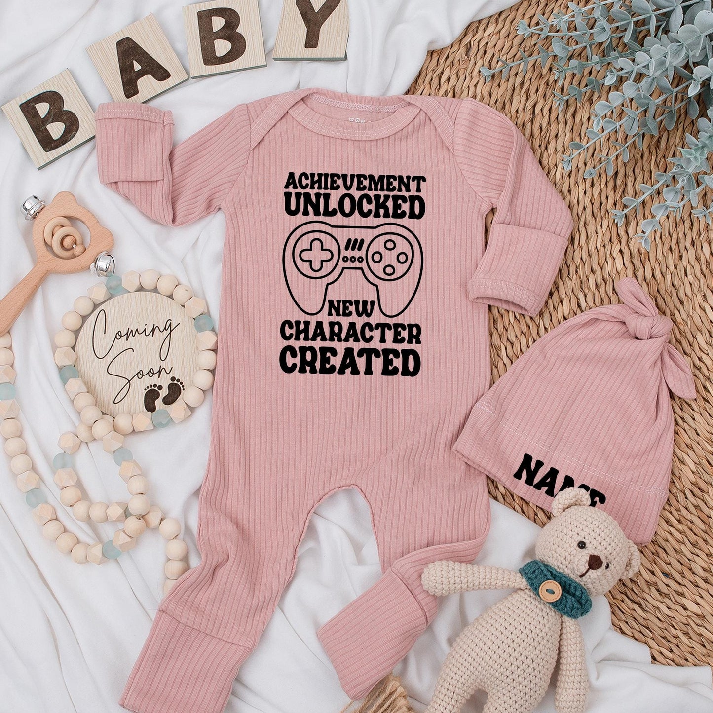 Achievement Unlocked Baby Bodysuit New Character Created Gaming Newborn Outfit Retro Video Game Baby Shower Reveal Gift for New Parents