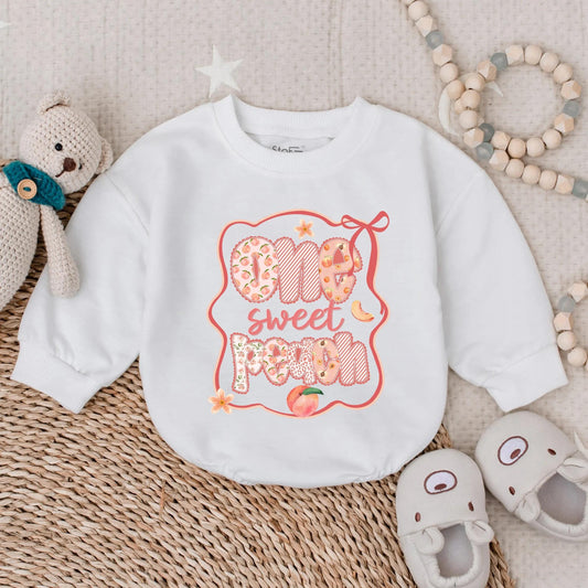 Sweet Peach Bubble Romper Baby Girl Outfit for Birthday or Baby Shower Gift Newborn Peach Baby Shower Outfit