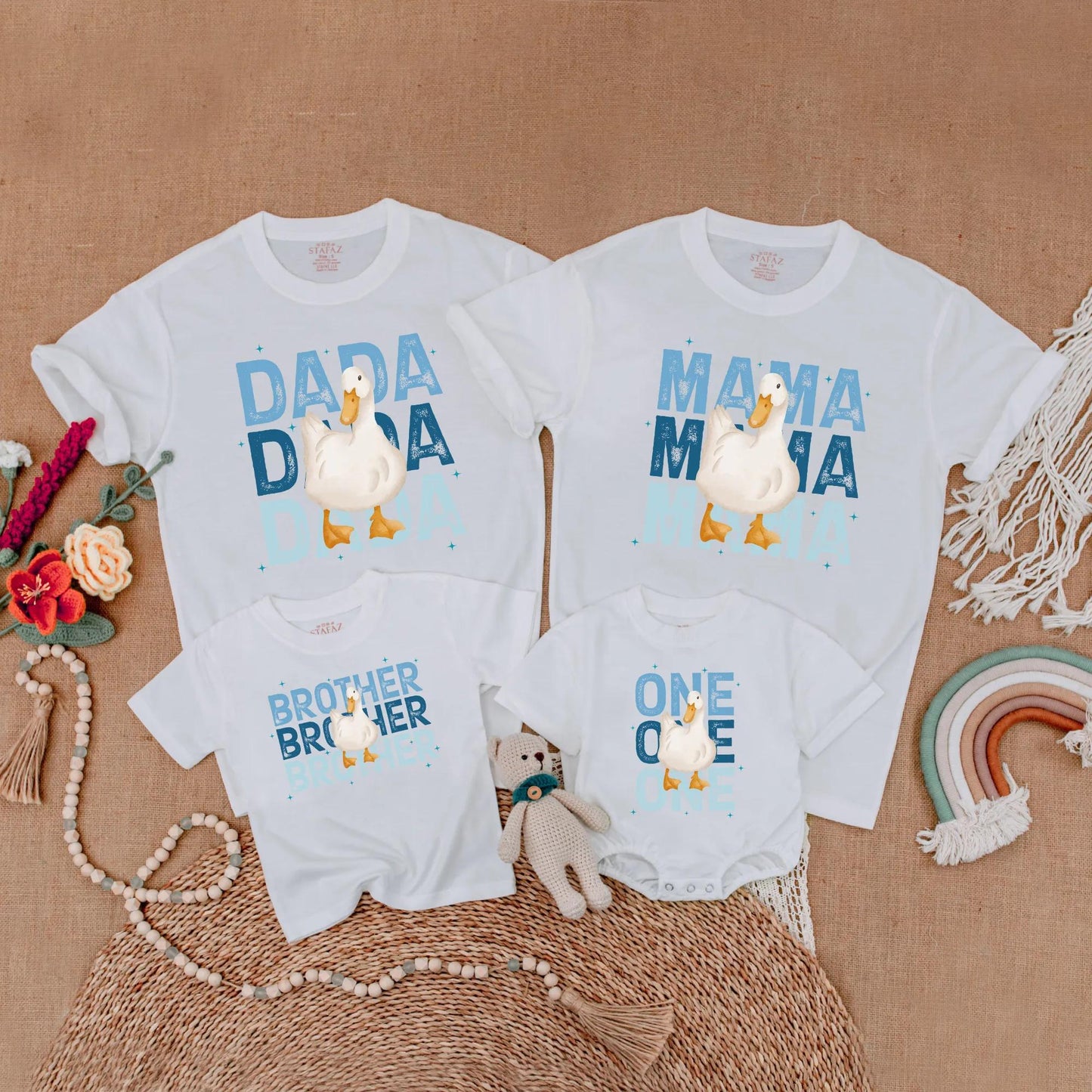 Goose First Birthday Matching Family Shirts for Toddler Boy Mama Funny Silly Goose One Year Old Party Outfit Celebration Gift