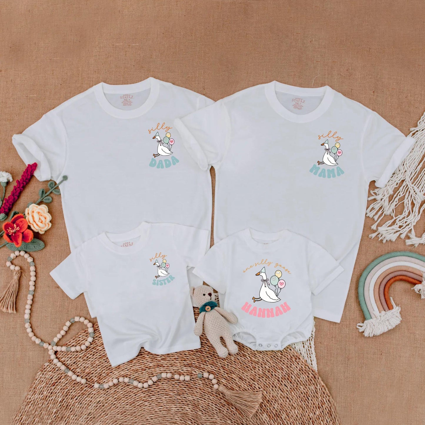 Goose First Birthday Matching Family Shirt Mama Dada Goose Birthday Outfit Cake Smash One Year Old Gift
