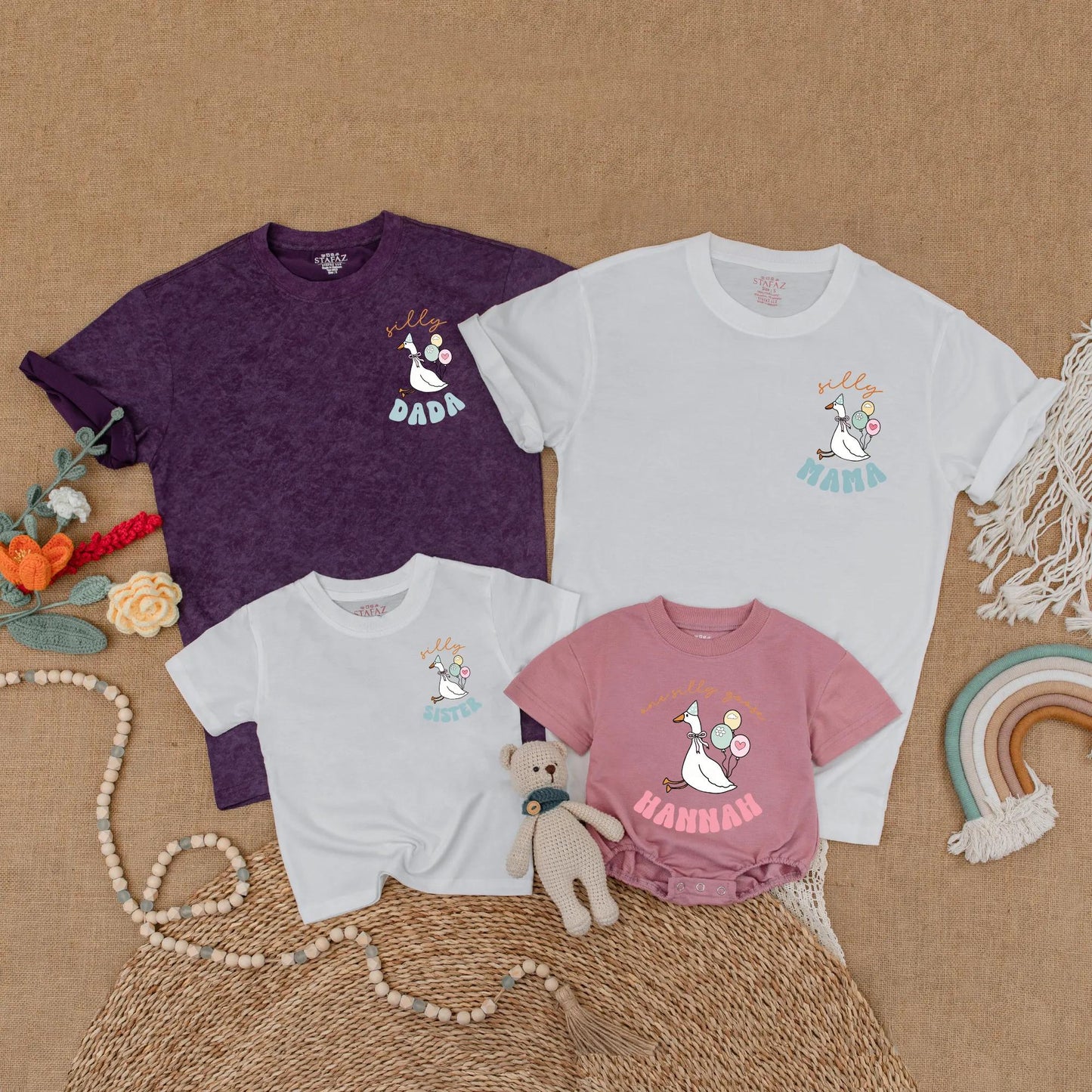 Goose First Birthday Matching Family Shirt Mama Dada Goose Birthday Outfit Cake Smash One Year Old Gift