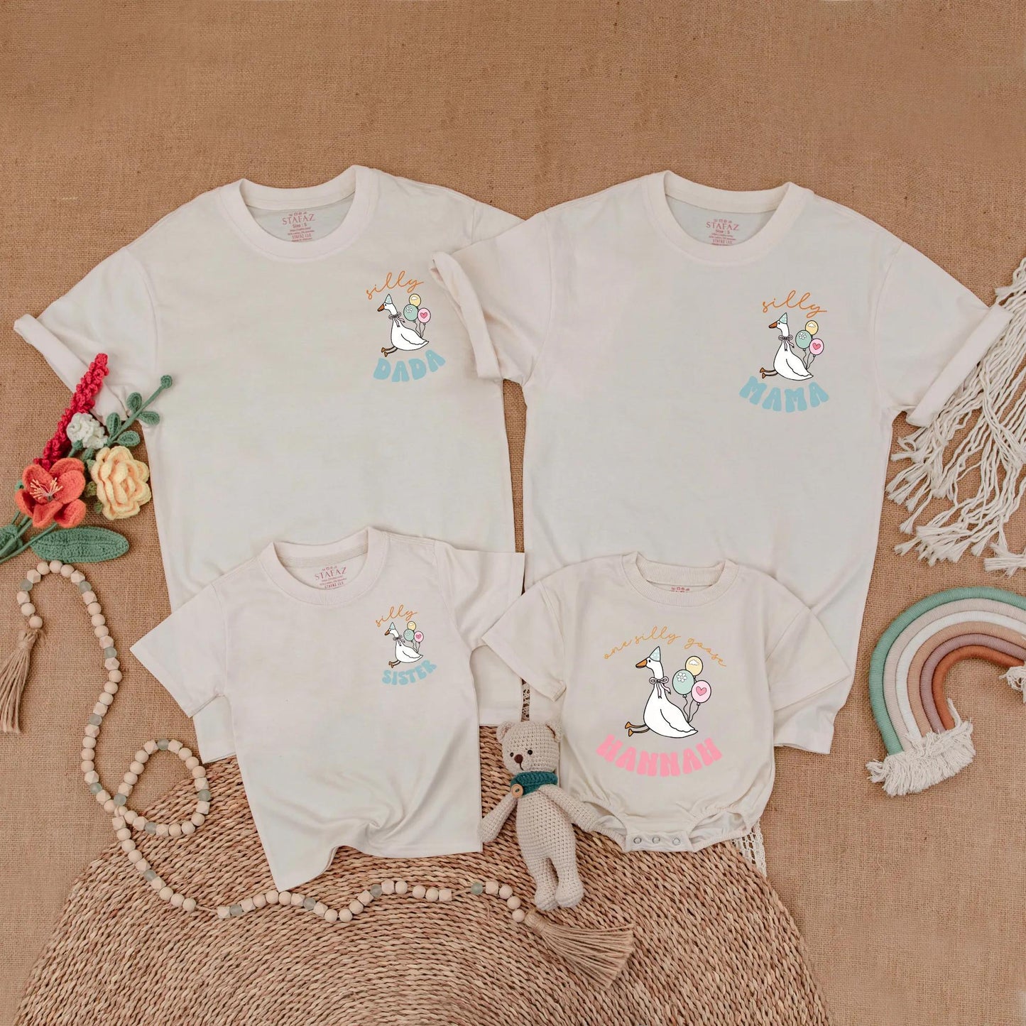 Goose First Birthday Matching Family Shirt Mama Dada Goose Birthday Outfit Cake Smash One Year Old Gift