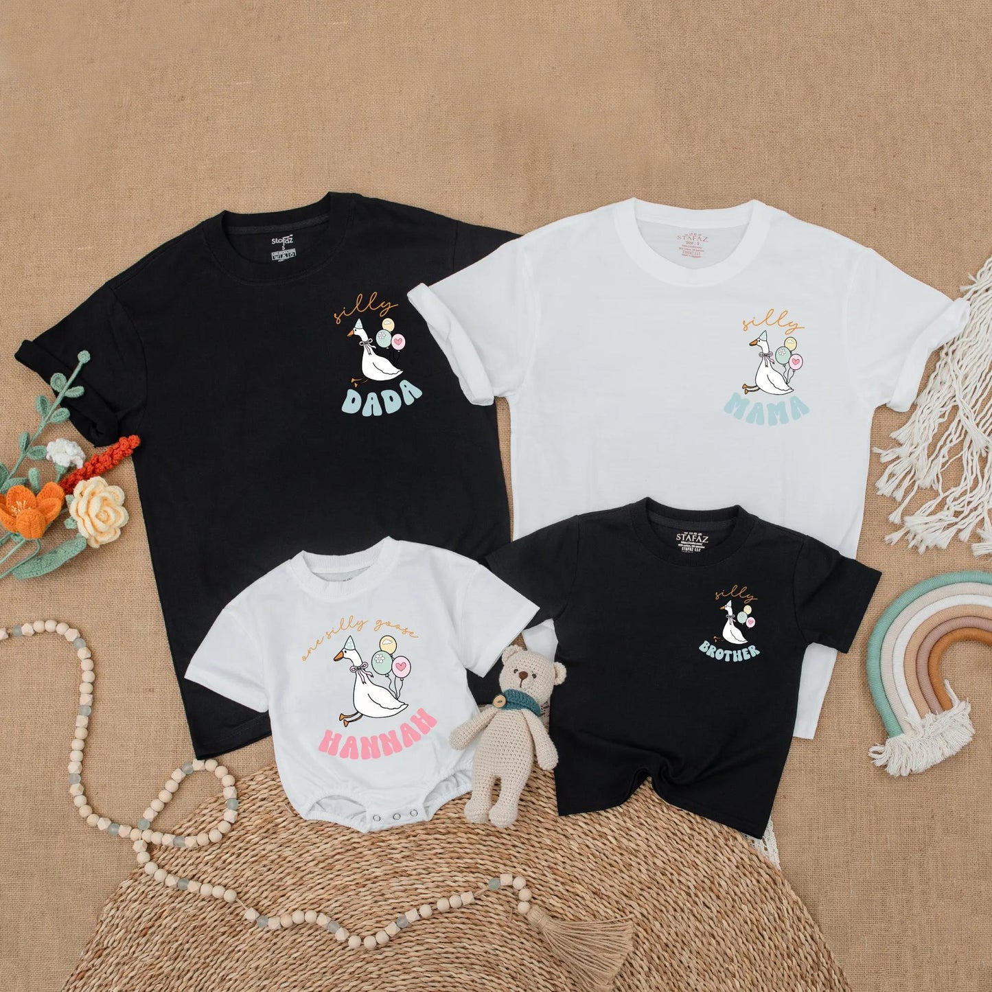 Goose First Birthday Matching Family Shirt Mama Dada Goose Birthday Outfit Cake Smash One Year Old Gift