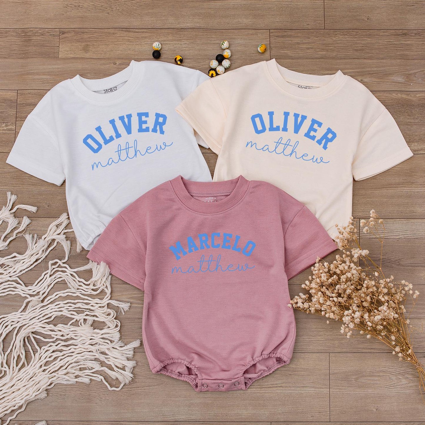 Custom Baby Boy Bubble Romper | Personalized First & Middle Name Outfit | Baby Shower Gift | Cute Infant Coming Home Clothes