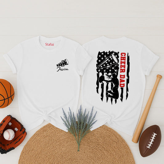 Customizable Cheer Dad T-Shirt with Personalized Name for Ultimate Fan Spirit Wear & Gift