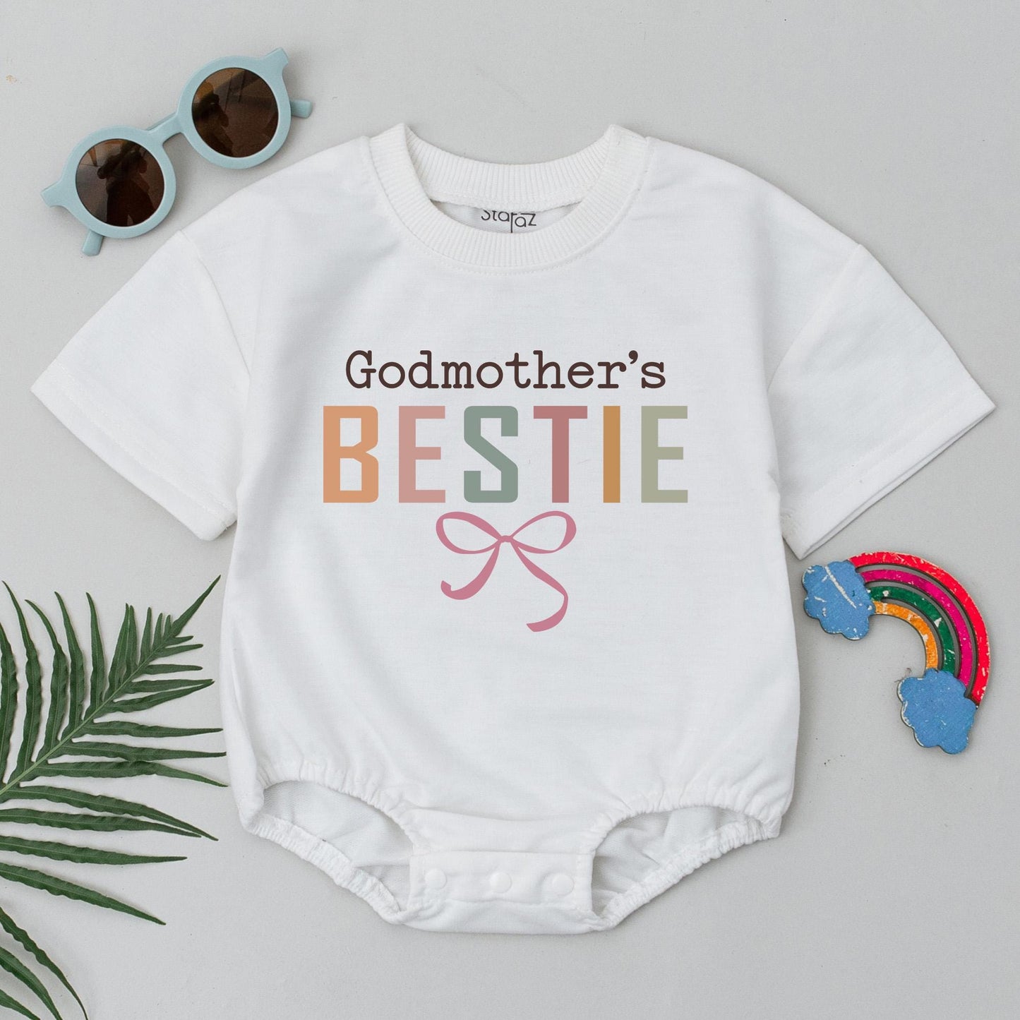 Custom Godmother and Godmother's Bestie T-Shirt Matching Aunt Baby Outfit Godmama Aunt Niece Gift Godparent Tee
