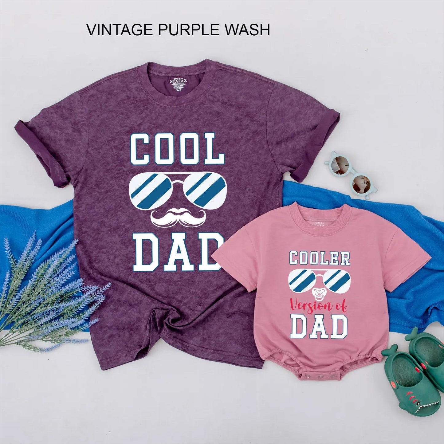 Cool Dad Cooler Version Matching Outfits Daddy Baby Romper Personalized Father's Day Shirt Funny Gift