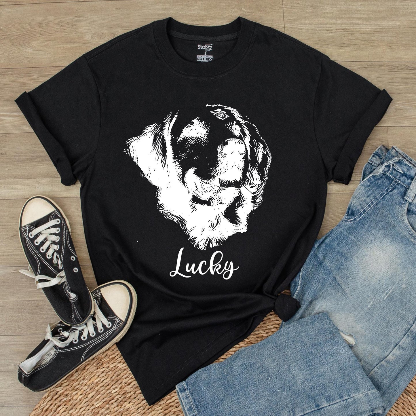 Custom Pet Photo Shirt for Humans Create Your Own Dog Cat Portrait Name Tee