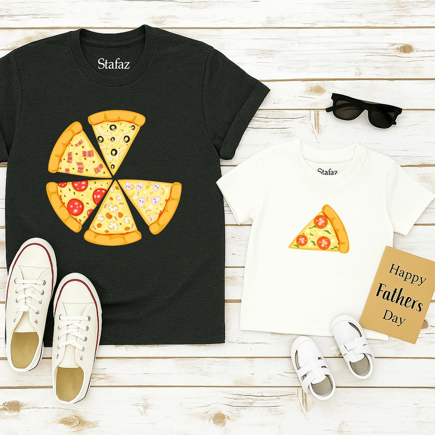 Funny Dad & Baby Pizza Matching Shirt 1st Father's Day Gift for New Dad Daddy and Me Italian Papa Outfit