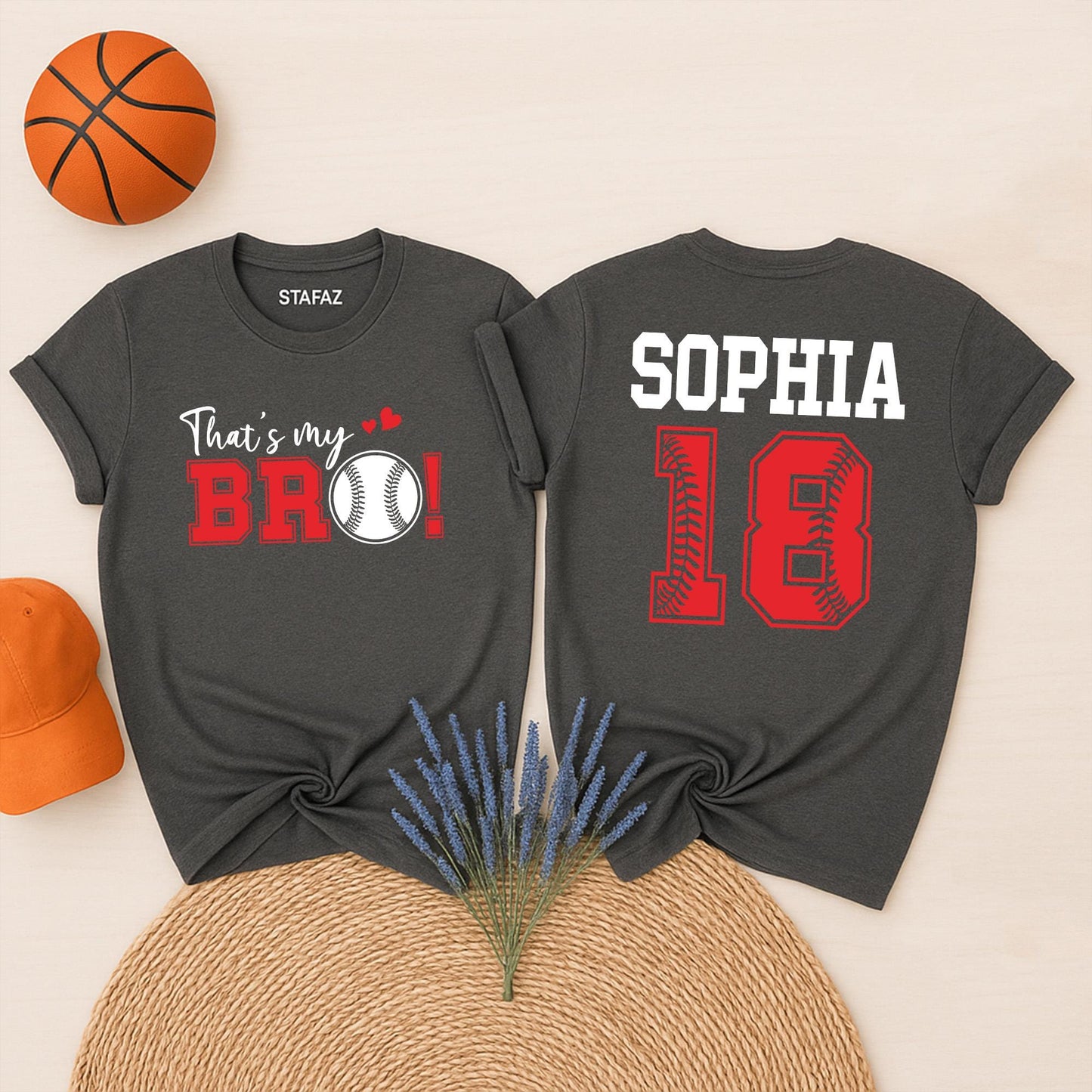 Custom Baseball Sister Shirt, Personalized Name & Number Tee for Baseball Fans! Custom Baseball Season Gift, Gameday Spring Baseball