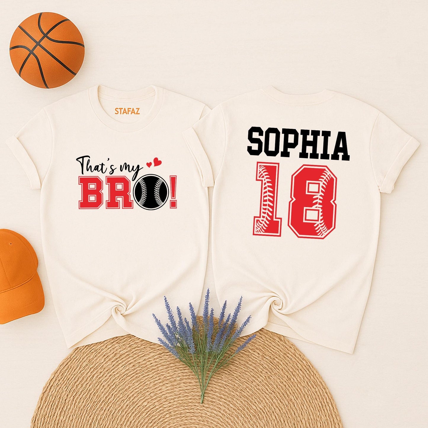 Custom Baseball Sister Shirt, Personalized Name & Number Tee for Baseball Fans! Custom Baseball Season Gift, Gameday Spring Baseball