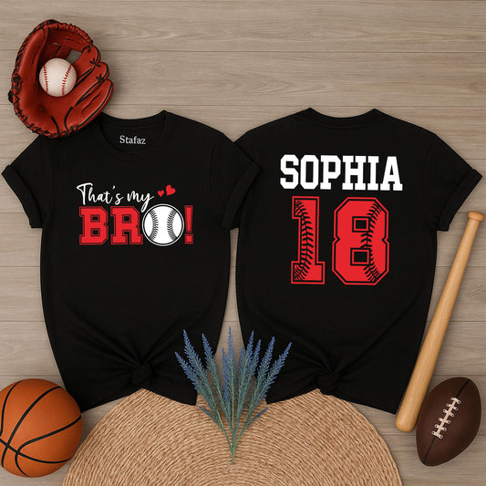 Custom Baseball Sister Shirt, Personalized Name & Number Tee for Baseball Fans! Custom Baseball Season Gift, Gameday Spring Baseball