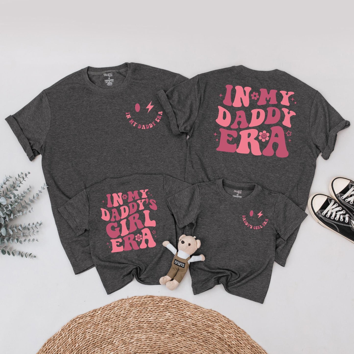 In My Daddy's Girl Era Matching Outfit Baby Romper Tee and Dad Shirt Family Gift Newborn Girl