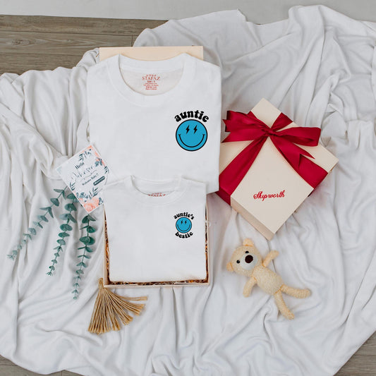 Personalized Auntie's Bestie Matching Outfit, Auntie & Nephew Romper, Cool Aunt Shirt, Baby Boy Gift, Custom Newborn Outfit