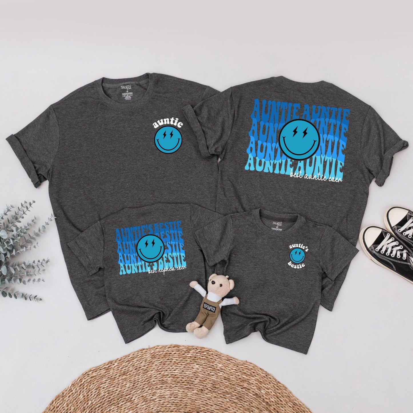 Personalized Auntie's Bestie Matching Outfit, Auntie & Nephew Romper, Cool Aunt Shirt, Baby Boy Gift, Custom Newborn Outfit