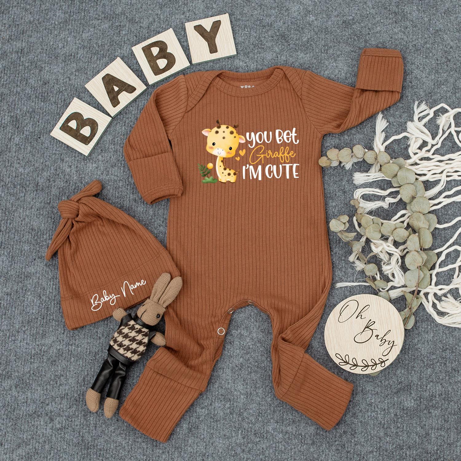 You Bet Giraffe I'm Cute Baby Bodysuit Coming Home Outfit Gender Neutral Jumpsuit Pregnancy Announcement New Baby Gift Shower Present 132 Char
