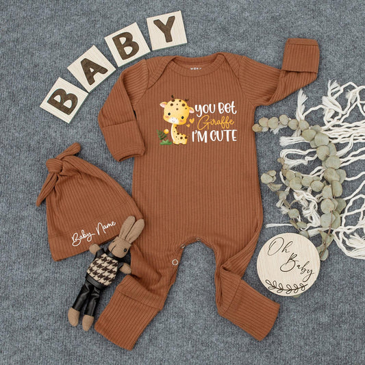 You Bet Giraffe I'm Cute Baby Bodysuit Coming Home Outfit Gender Neutral Jumpsuit Pregnancy Announcement New Baby Gift Shower Present 132 Char