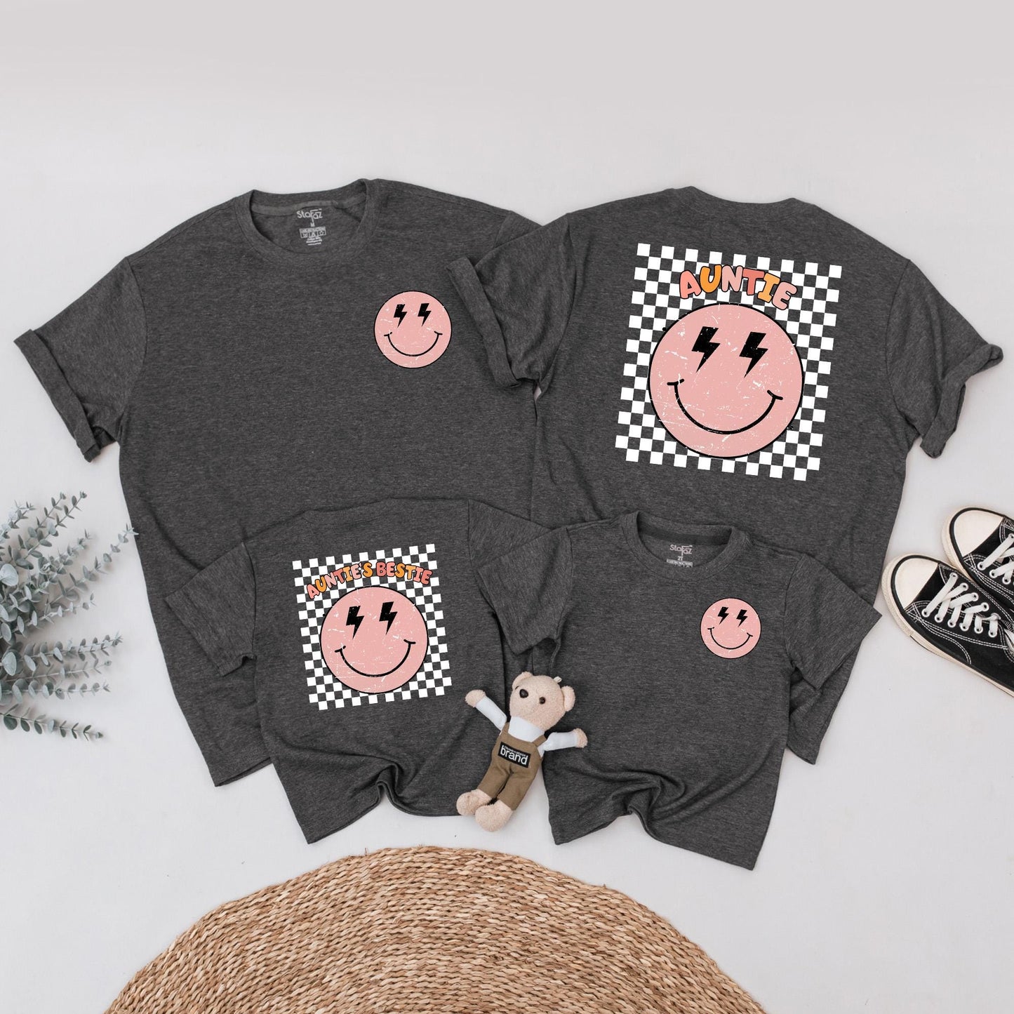 Personalized Auntie's Bestie Outfit - Auntie Matching Shirt & Baby Romper Gift Set, Custom Niece Newborn Clothes, Cool Auntie Gift