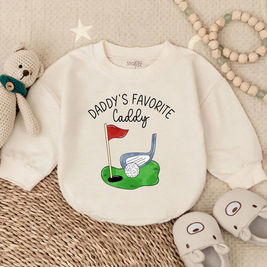 Daddy's Favorite Caddy Golf Romper Baby Boy Outfit Funny Father's Day Toddler Clothes Short Sleeve Summer Golfing Baby Boy Gift