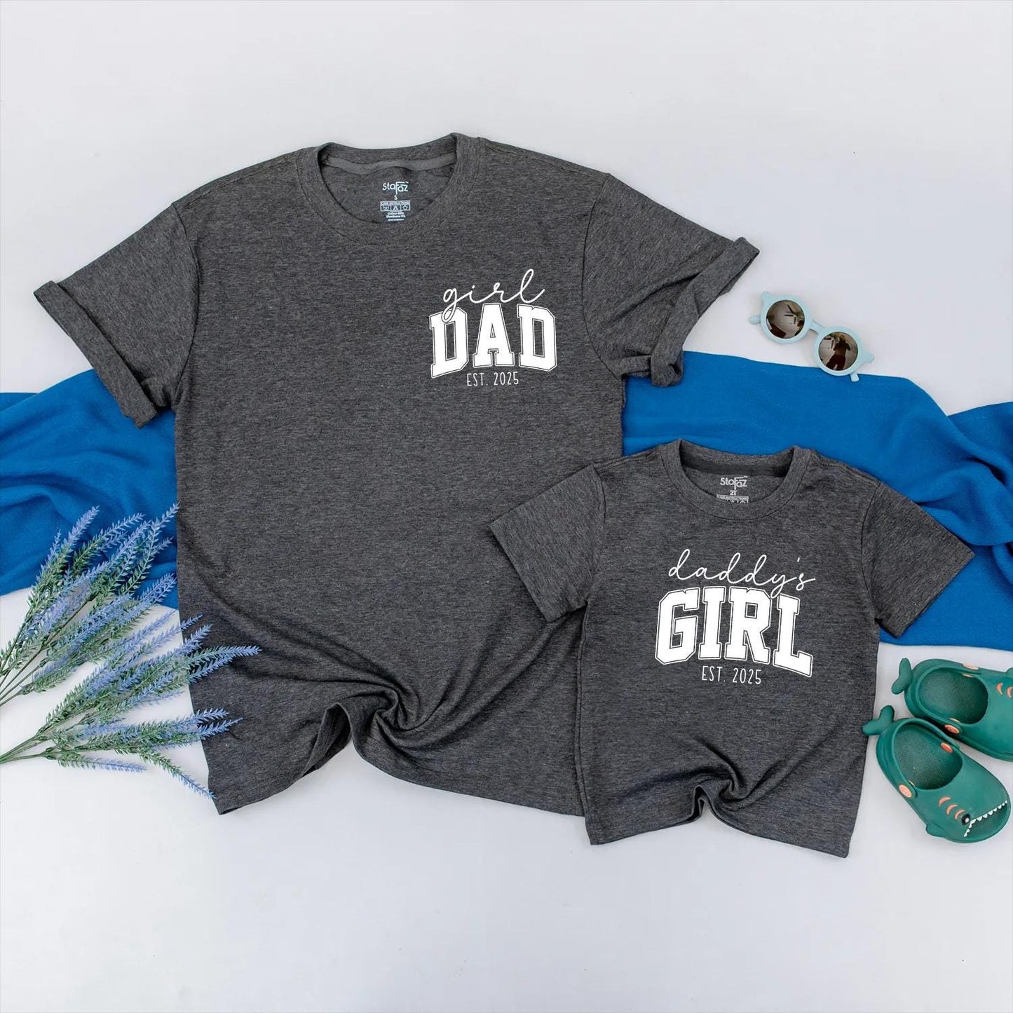 Girl Dad & Daddy's Girl Matching Outfits Est. 2025, First Father's Day Gift Set, Cute Father Daughter Tees, Baby Girl Dad Shirts, New Dad Outfit