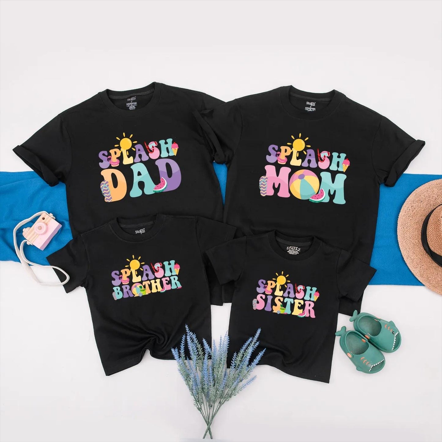 Splash into ONE Birthday Matching Family Shirts Custom Summer Pool Party Outfit Personalized Tropical Vacation Clothes Baby Girl Gift