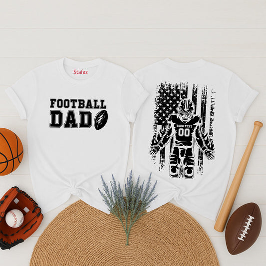 Custom Football Dad Shirt - Personalized Gift for Dad - Football Game Day Tee - Gift For Father, Sport Dad, Game Day