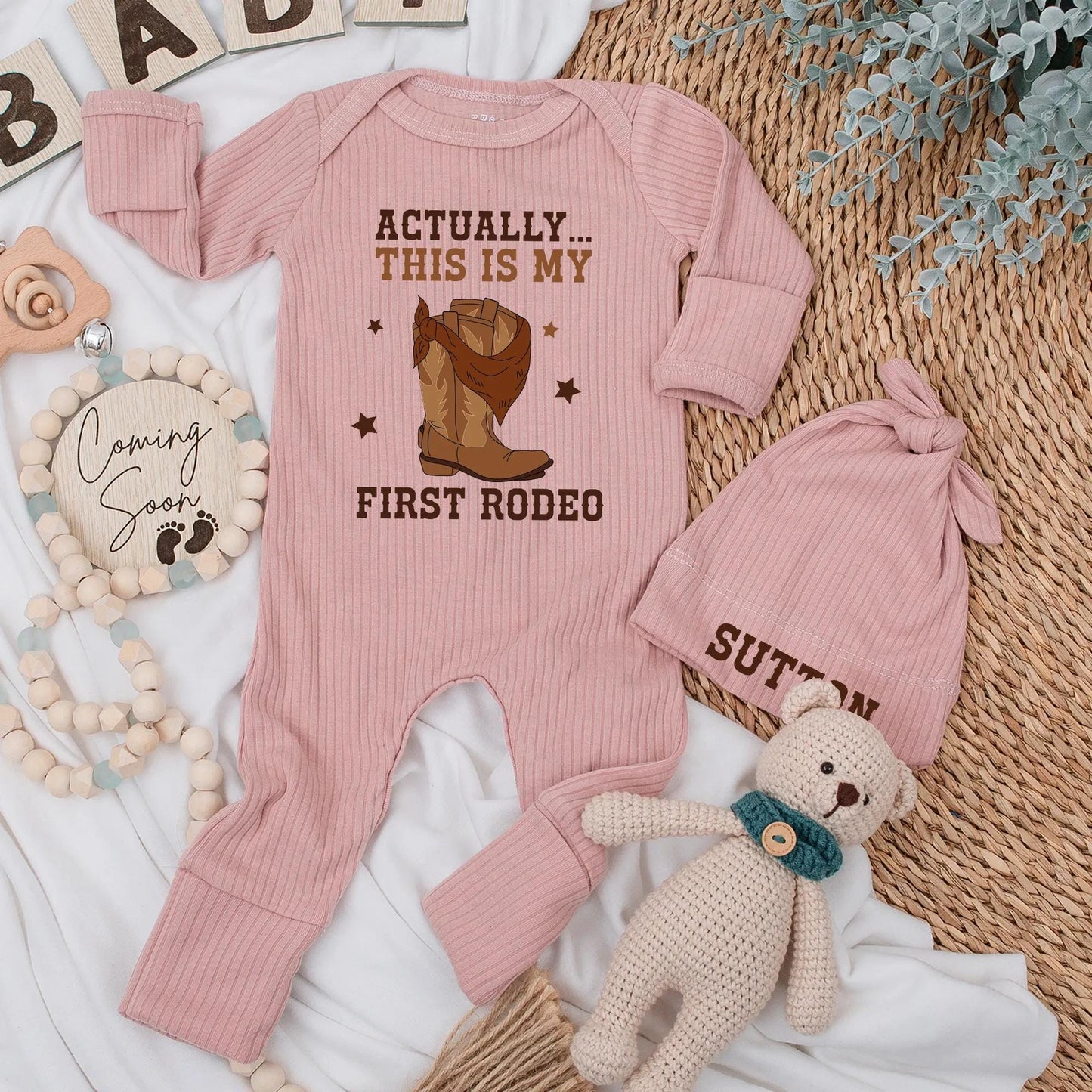 My First Rodeo Baby Bodysuit Cute Cowboy Boot Outfit Funny Western Newborn Clothes 1st Rodeo Shower Gift Rustic Brown Star Design Soft Cotton Romper 139