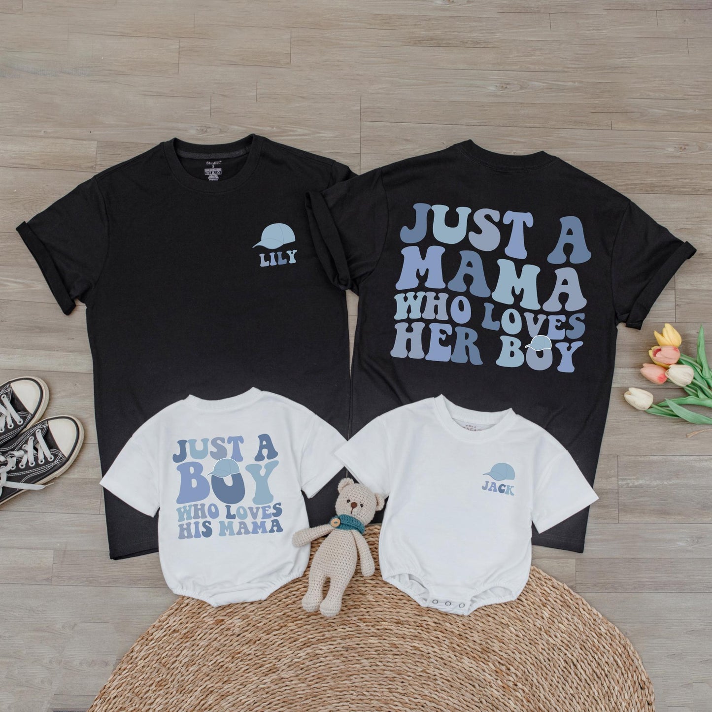 Custom Mama Boy Matching Shirts Just A Mama Who Loves Her Boy Mother Son Outfit Baby Boy Mama Mini Apparel