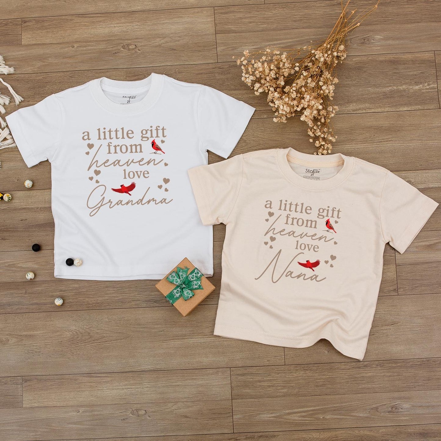 Personalized 'A Little Gift From Heaven Love Grandma' Baby Outfit Newborn Boy Coming Home Bodysuit Pregnancy Reveal Keepsake Shower Gift