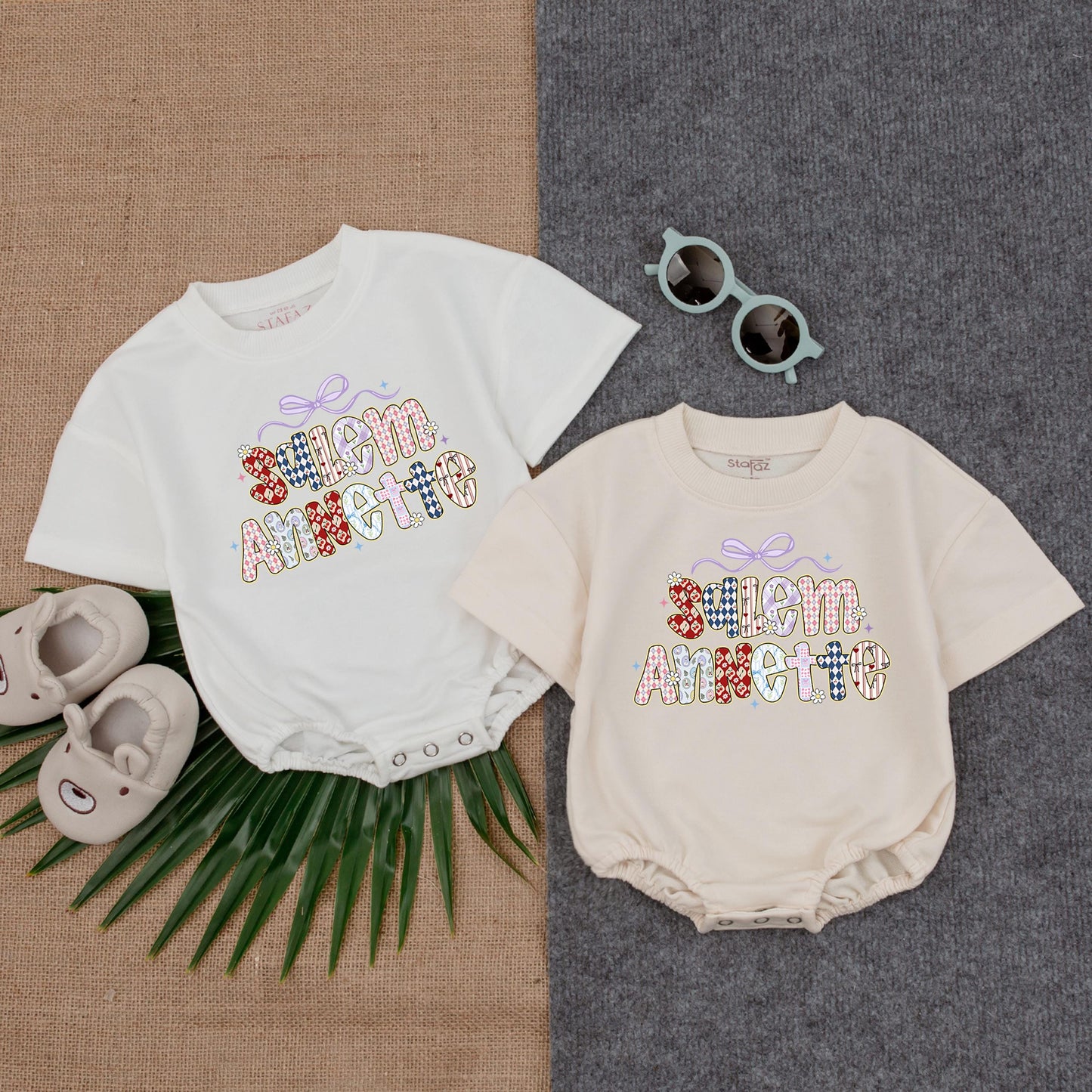 Custom Baby Girl Floral Romper Vintage Flower Design Personalized Bubble Bodysuit Birthday Outfit Baby Shower Gift Infant Clothes