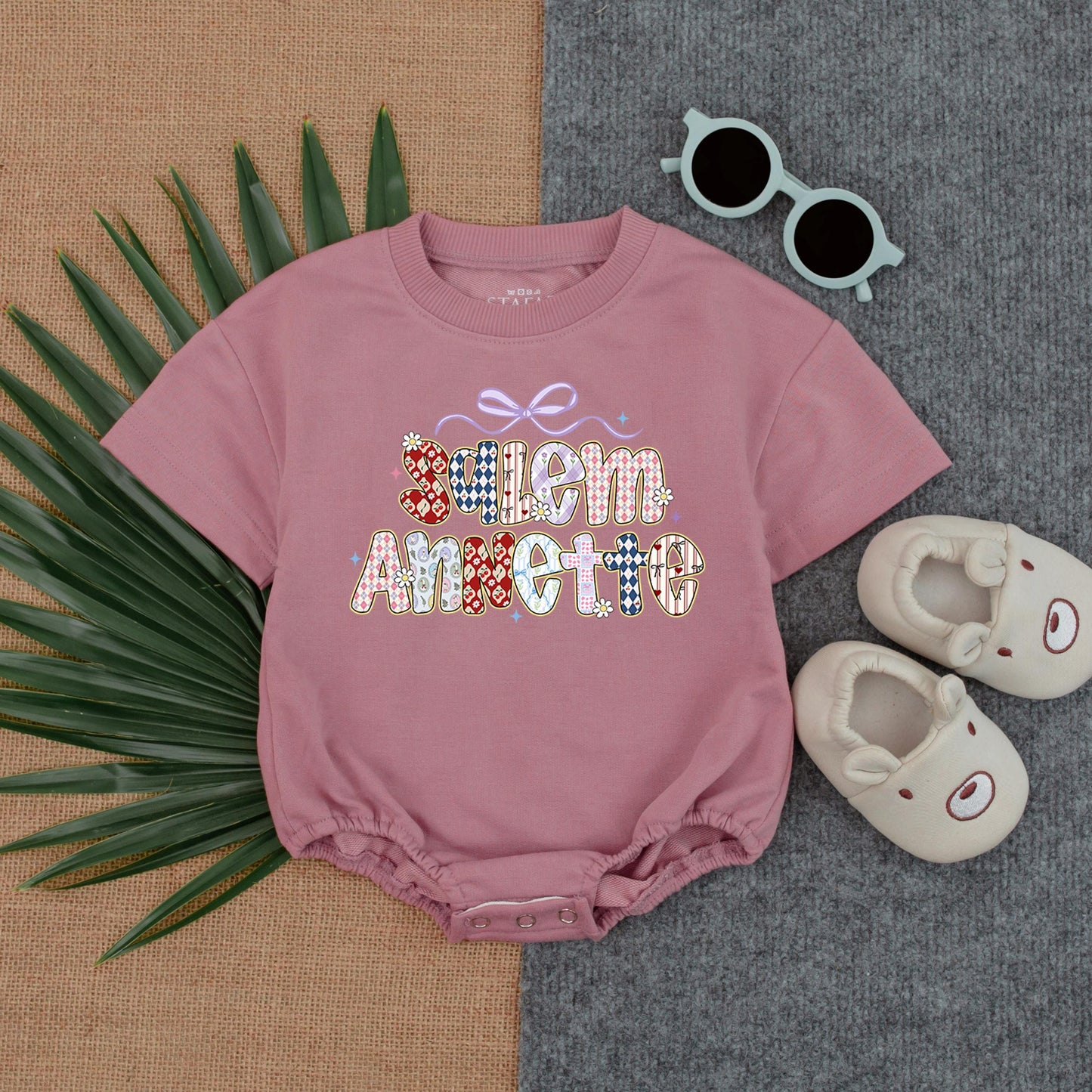 Custom Baby Girl Floral Romper Vintage Flower Design Personalized Bubble Bodysuit Birthday Outfit Baby Shower Gift Infant Clothes