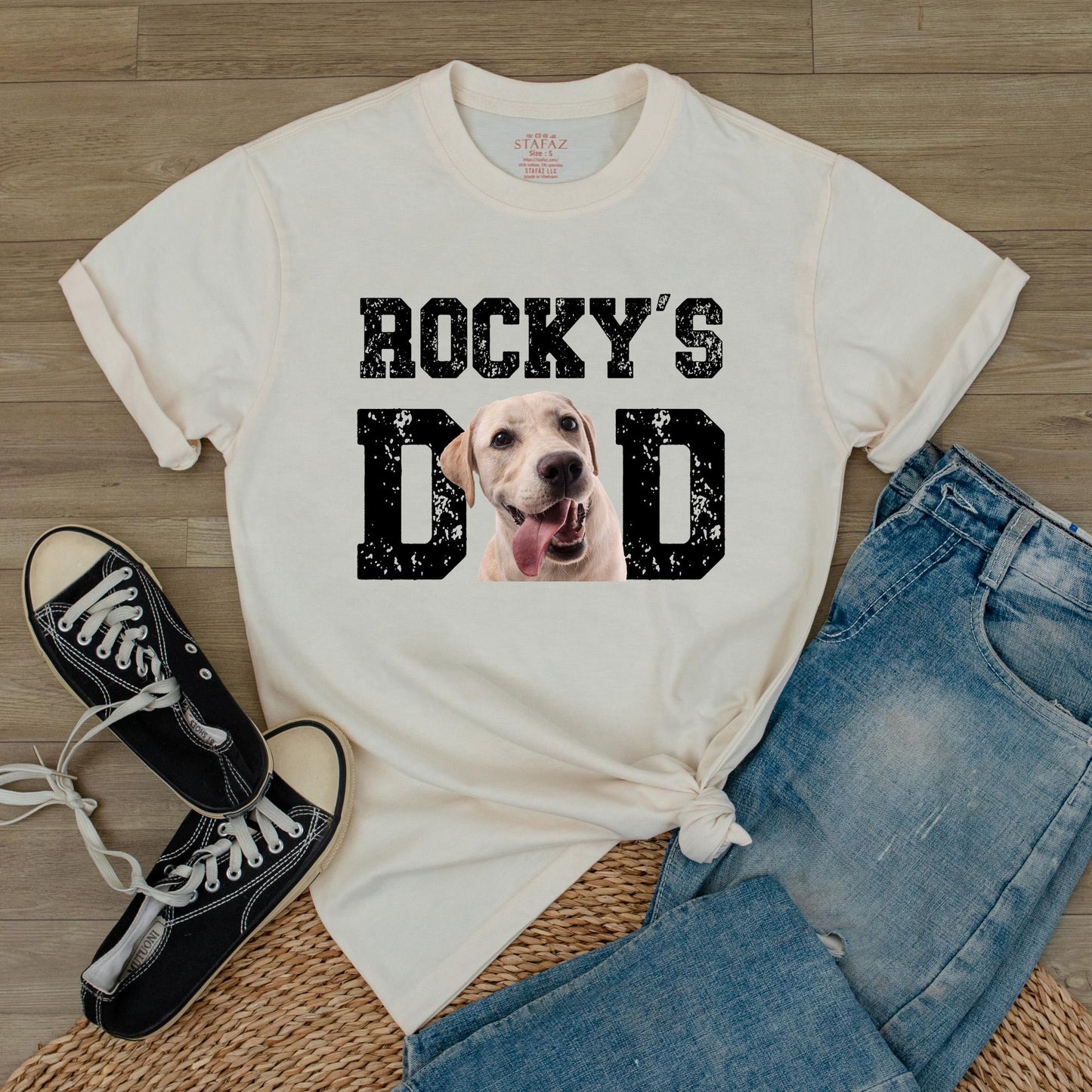 Custom Dog Dad Shirt with Photo - Personalized Gift for Dog Lovers, Father's Day Gift for Dads, Pet Photo Shirt