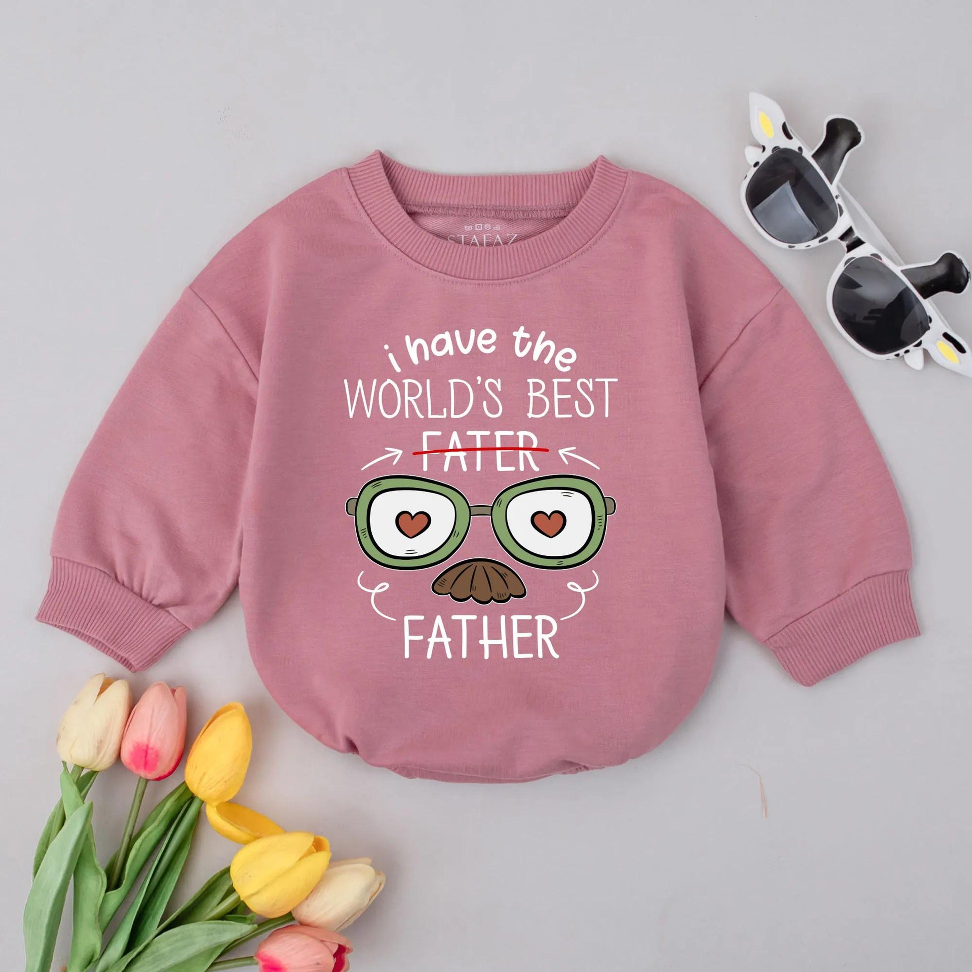 World's Best Dad Baby Bubble Romper - Funny Father's Day Gift, Cute Baby Boy Outfit for Dad, First Fathers Day Toddler Bodysuit