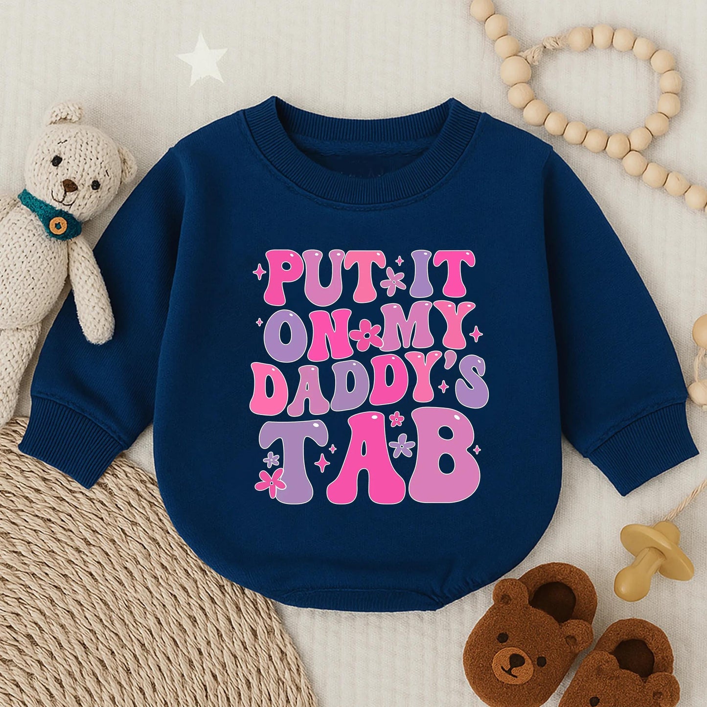 Daddy's Tab Baby Romper, Funny Father's Day Gift for New Dad, Newborn Outfit, Baby Girl Toddler Gift, Comfy Cotton