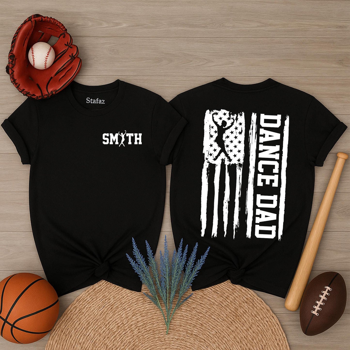 Personalized Dance Dad Shirt with their Name and Number, a perfect Ballet Dad tee for Father's Day or a special dance recital gift
