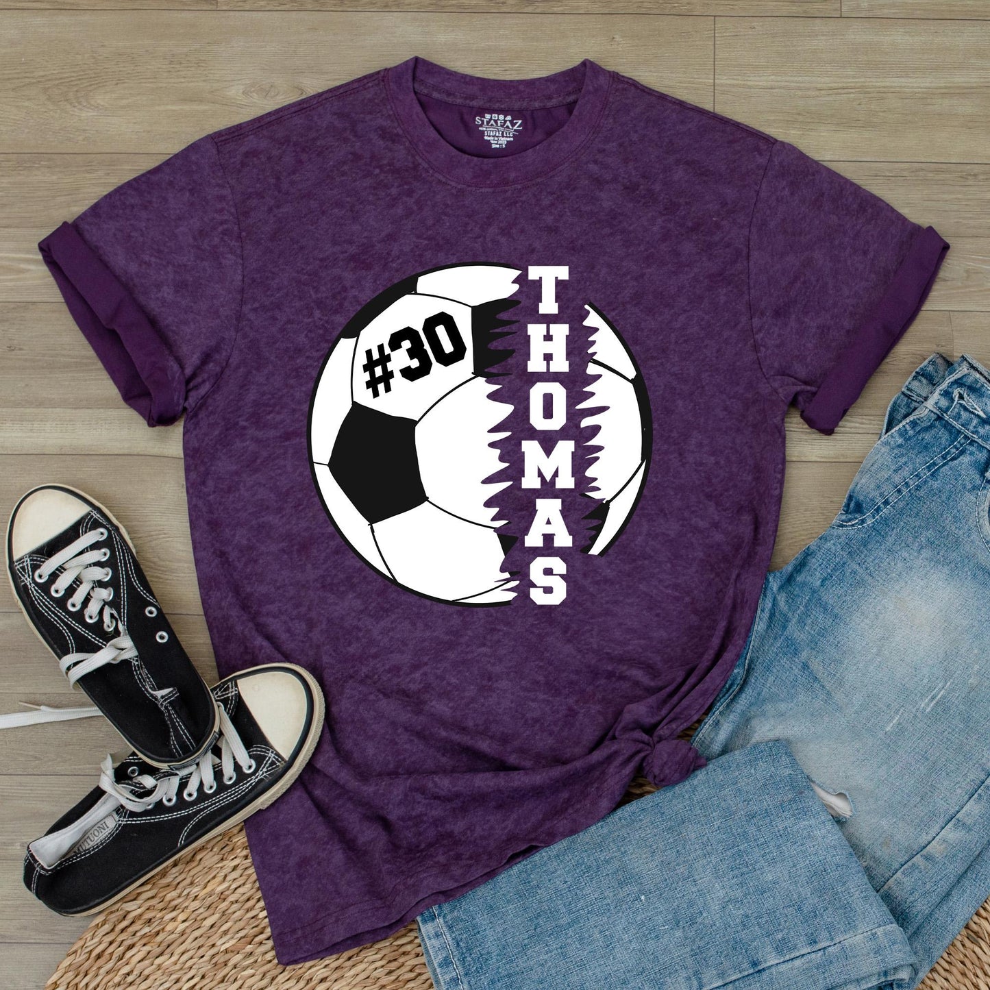 Custom Soccer Shirt with Name & Number for Soccer Moms & Players, Personalized Gift Tee, Sport Fan Apparel, Comfortable Cotton