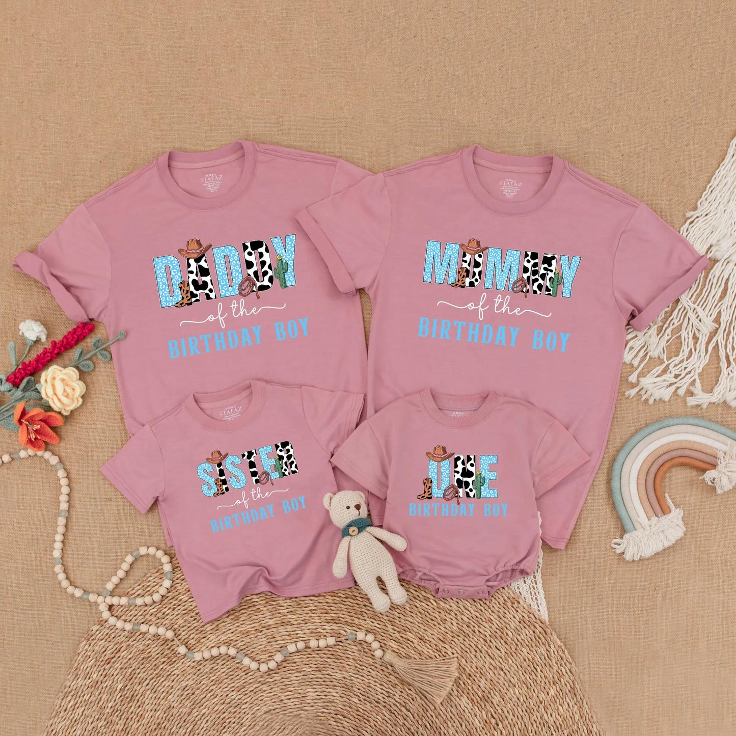 Cowboy Birthday Matching Family Shirts My First Rodeo Western Birthday Outfit Dad Mom Rodeo Theme Gift