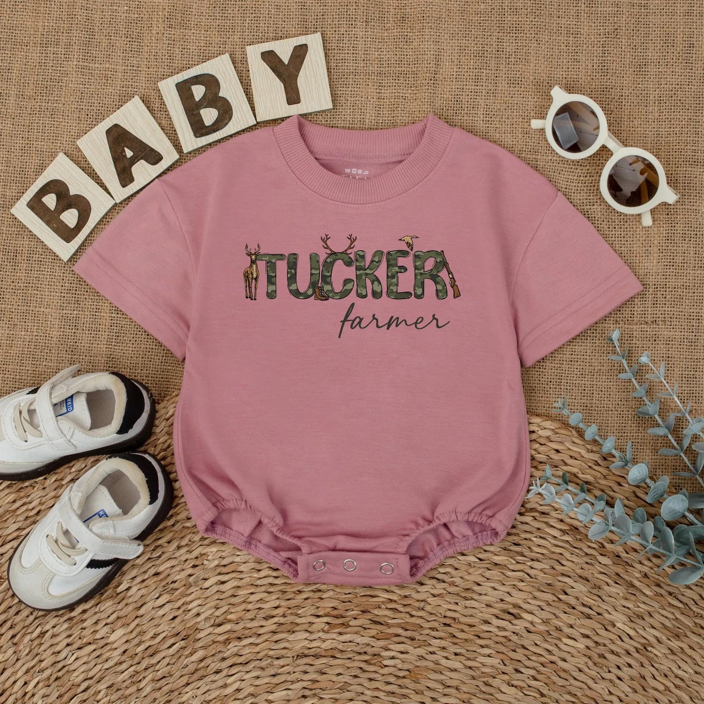 Custom Mallard Duck Camo Baby Romper Personalized 1st Birthday Outfit for Baby Boys Hunting Lover Gift