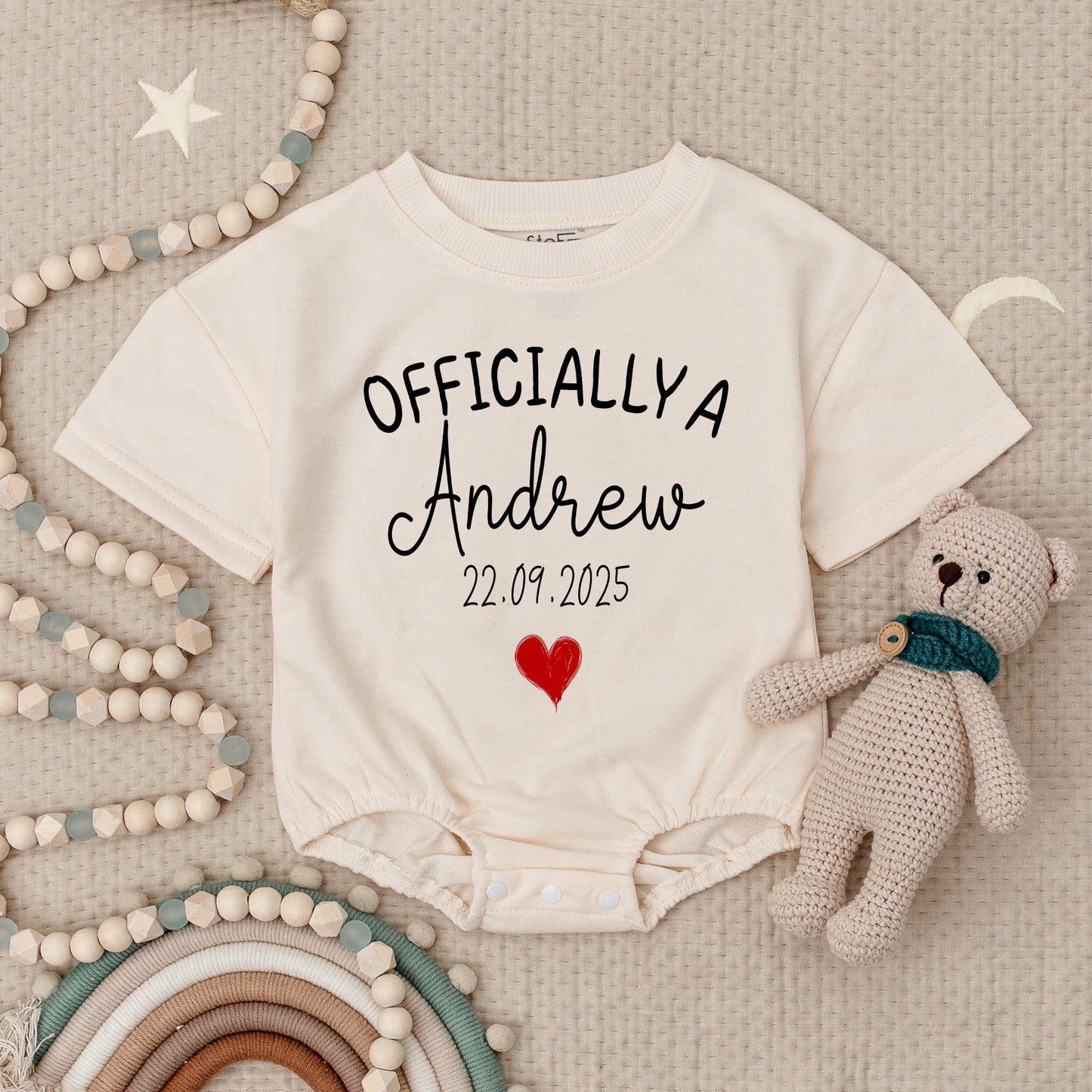 Officially Adopted Baby Bodysuit with Custom Name & Adoption Date, Personalized Adoption Day Gift, Simple & Modern Design, Comfortable Baby Clothes