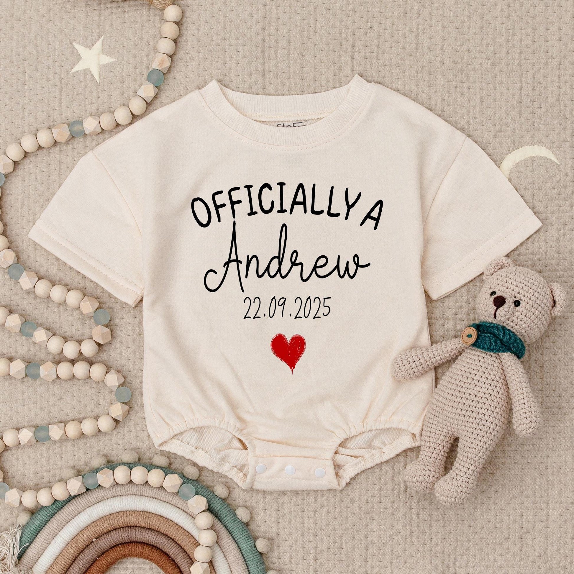 Officially Adopted Baby Bodysuit with Custom Name & Adoption Date, Personalized Adoption Day Gift, Simple & Modern Design, Comfortable Baby Clothes