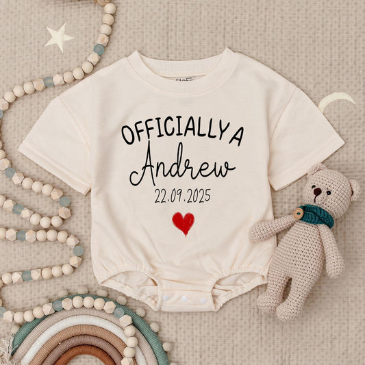 Officially Adopted Baby Bodysuit with Custom Name & Adoption Date, Personalized Adoption Day Gift, Simple & Modern Design, Comfortable Baby Clothes