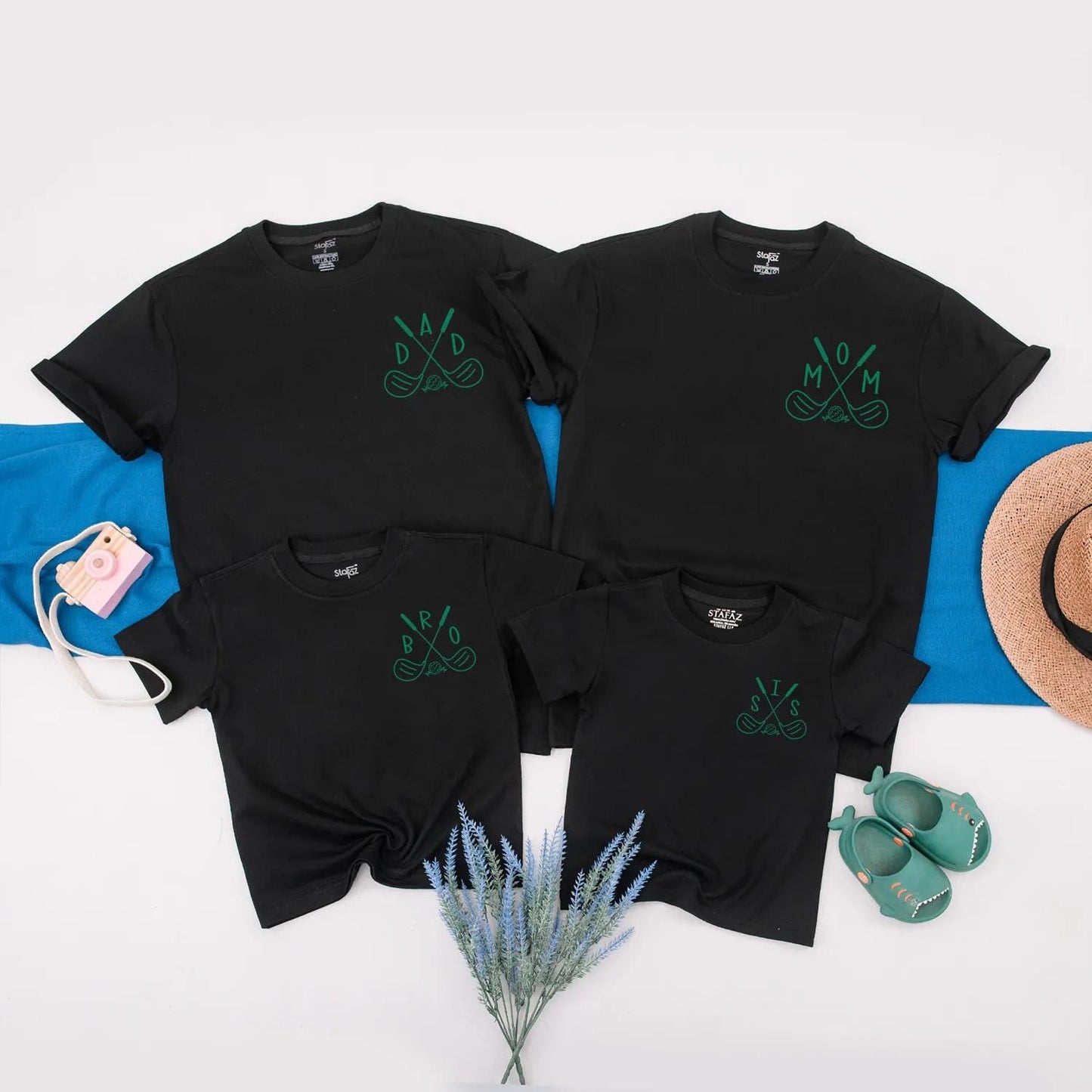 Matching Golf 1st Birthday Family Outfit: Hole in One Shirt, Custom Baby Name Golf Party Clothes for Family