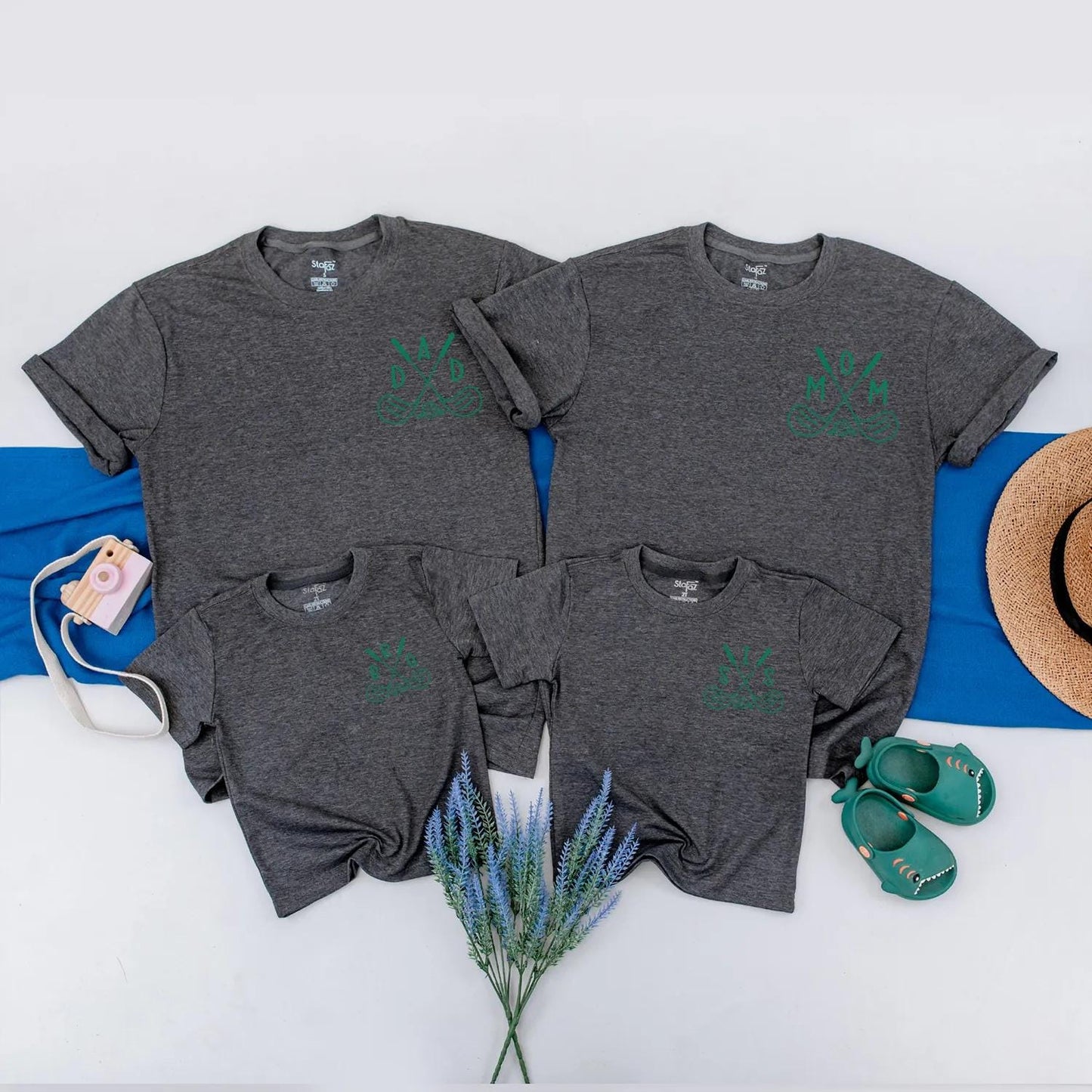 Matching Golf 1st Birthday Family Outfit: Hole in One Shirt, Custom Baby Name Golf Party Clothes for Family