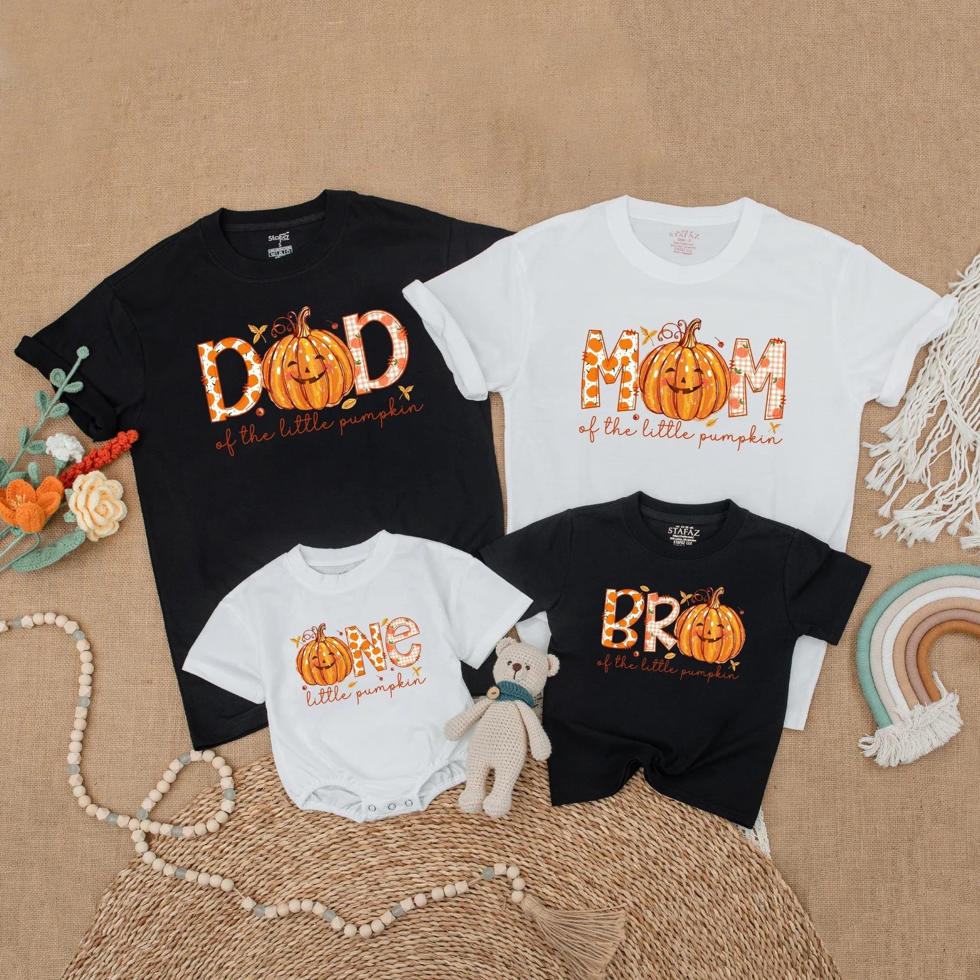 Matching Family Pumpkin First Birthday Shirts Fall Autumn Outfit Little Pumpkin Mom Dad Baby Boy Girl One Year Old Comfortable Celebration Gift