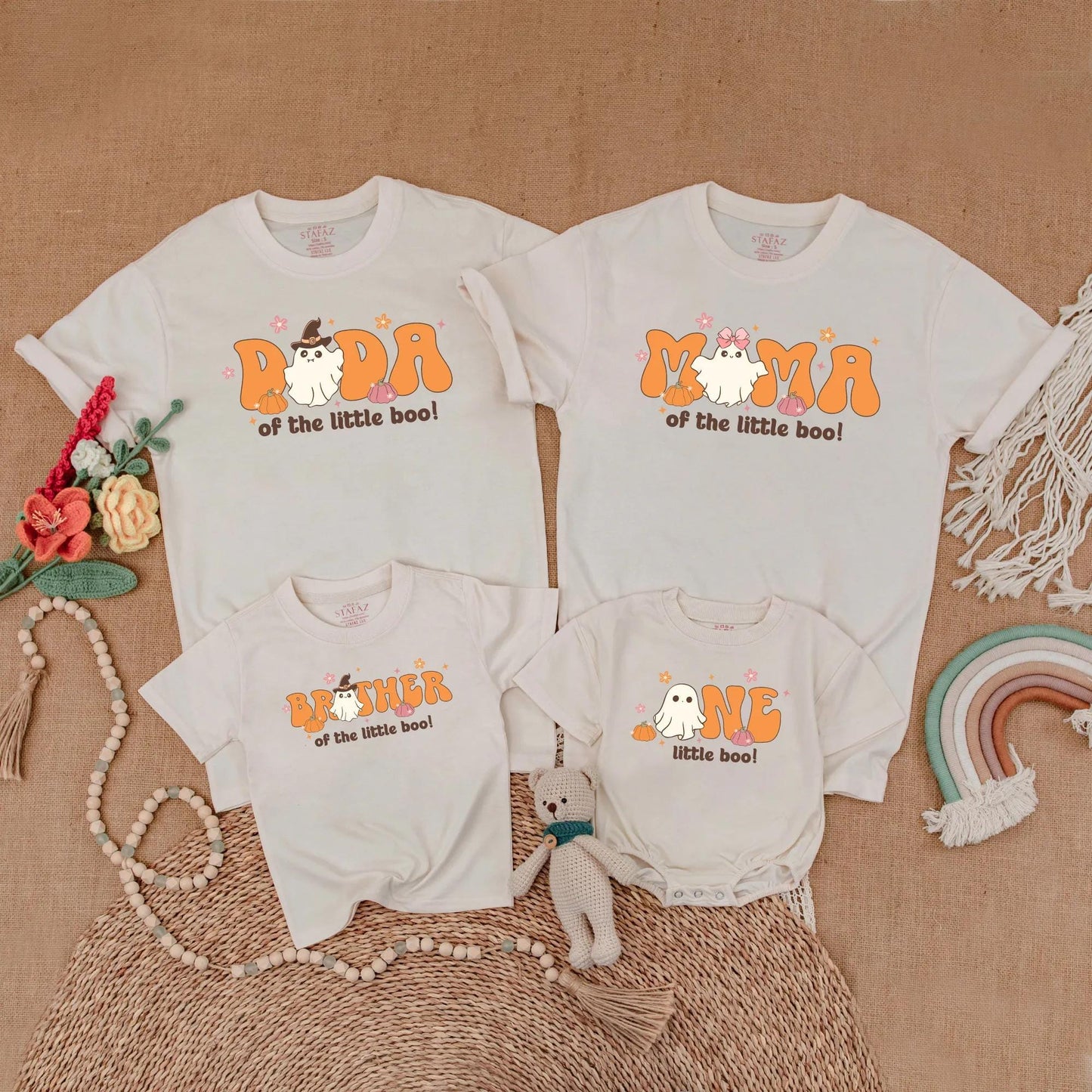 Little Boo Halloween 1st Birthday Matching Family Ghost Outfits Spooky One Mommy Daddy Baby Girl Fall Toddler Birthday Gift