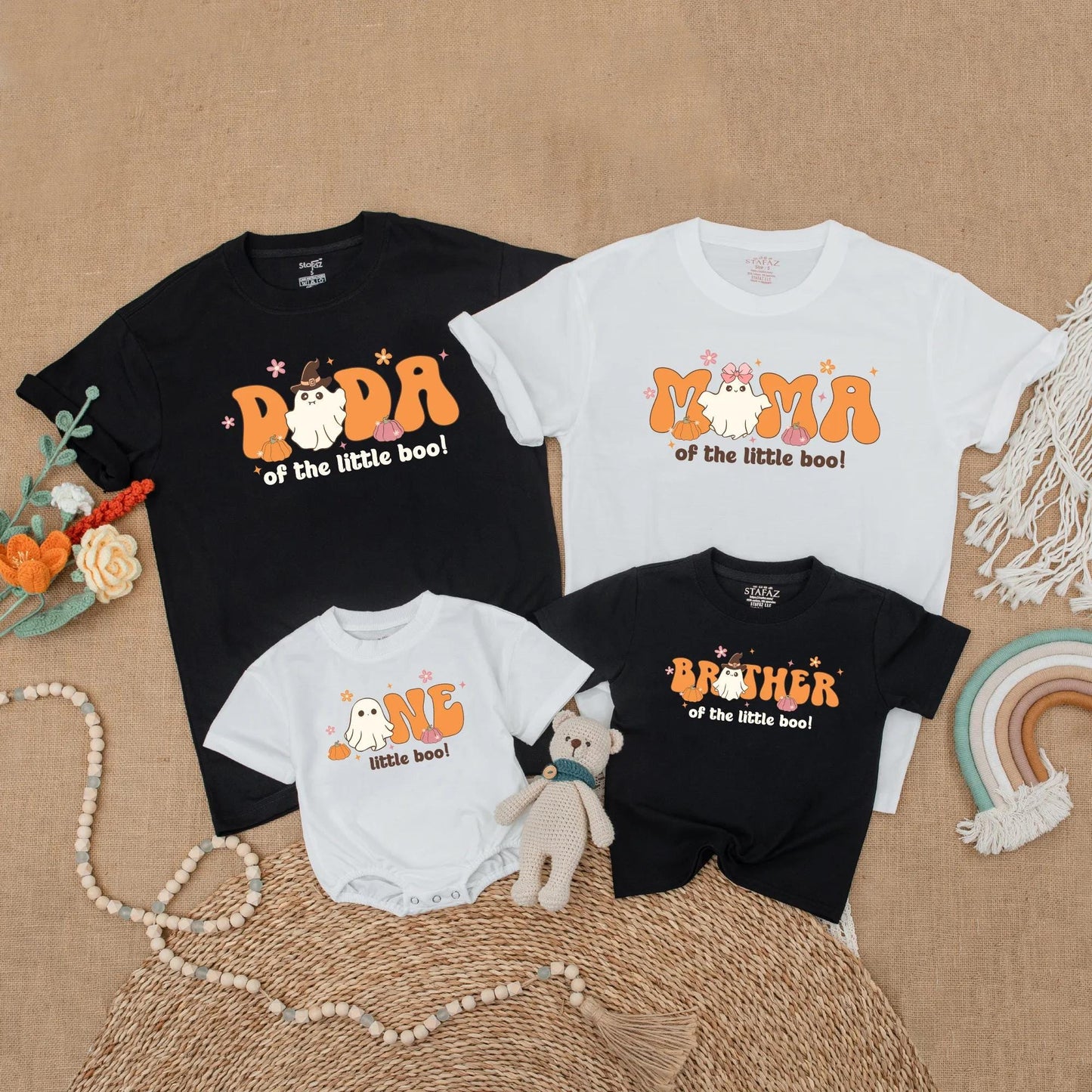Little Boo Halloween 1st Birthday Matching Family Ghost Outfits Spooky One Mommy Daddy Baby Girl Fall Toddler Birthday Gift