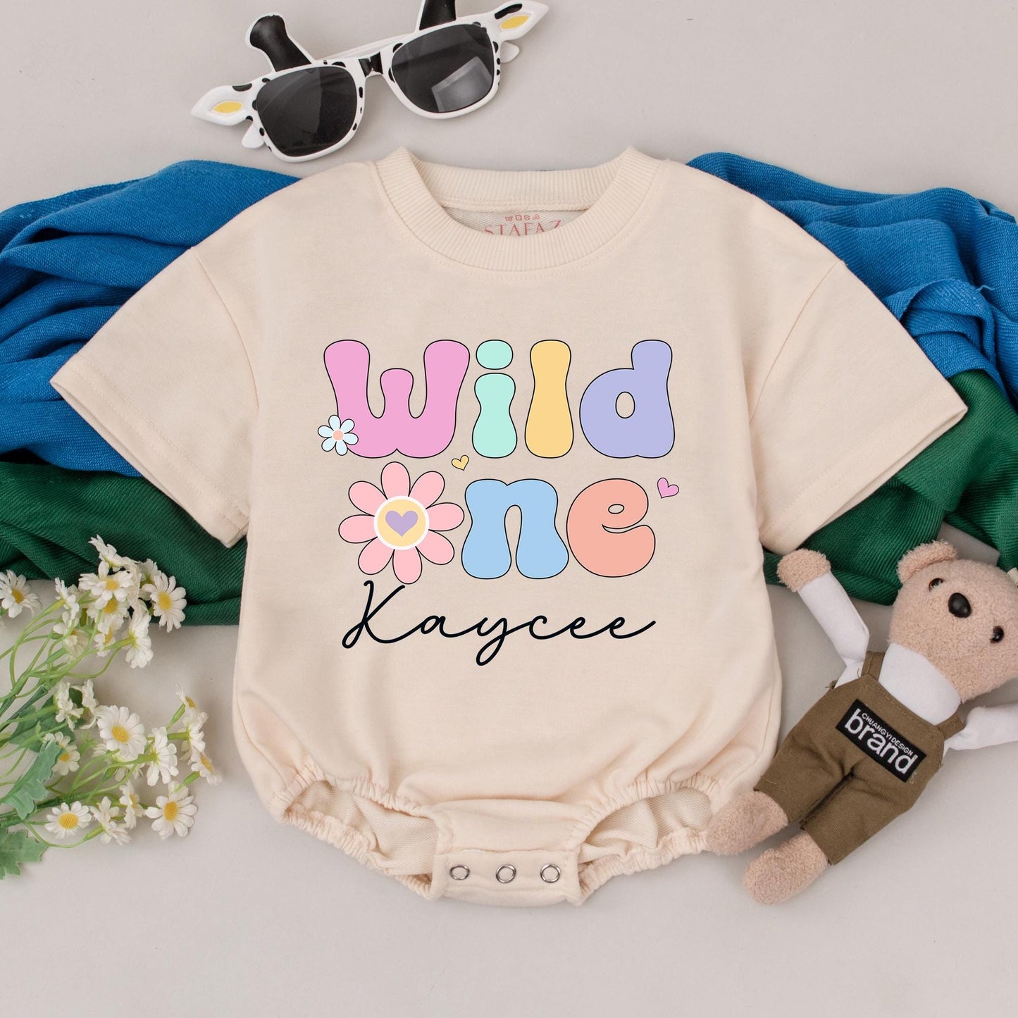 Wild One Floral Birthday Romper for Girls First Birthday Outfit Adorable Cake Smash Outfit with Pretty Flower Details Perfect Baby Girl Gift