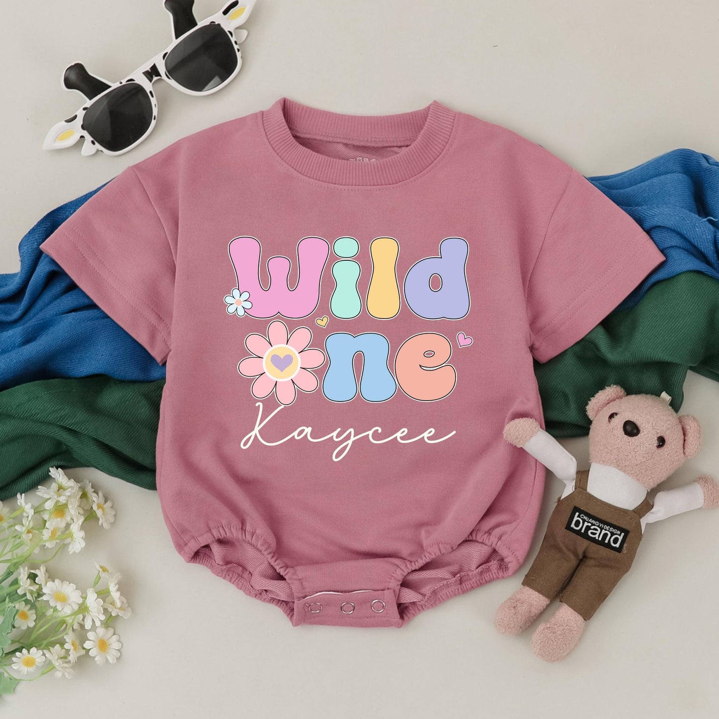 Wild One Floral Birthday Romper for Girls First Birthday Outfit Adorable Cake Smash Outfit with Pretty Flower Details Perfect Baby Girl Gift