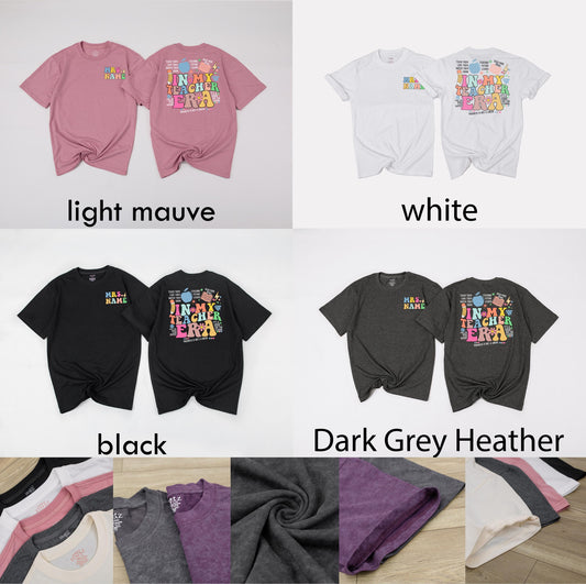 Personalized In My Teacher Era Shirt for Back to School First Grade Teacher Appreciation Gift with Your Name Elementary Kindergarten New Teacher Tee